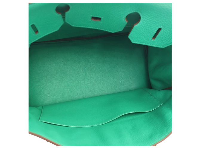 Hermès Green Clemence Birkin Retourne 35 Verde - vista 4