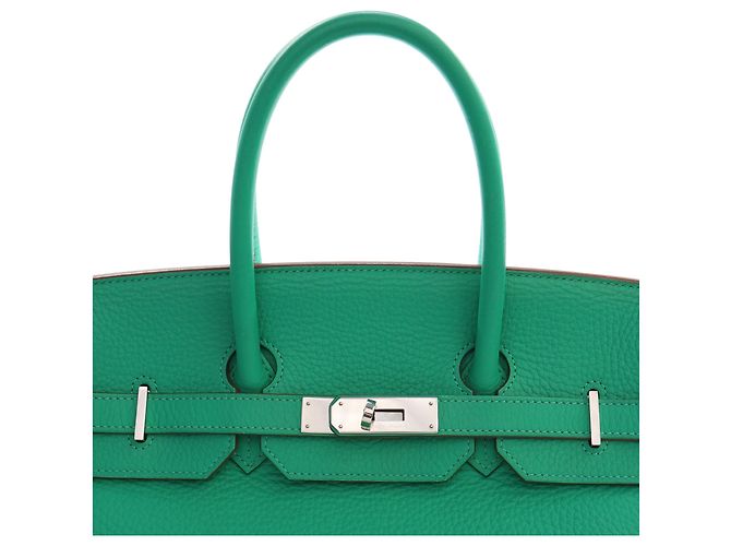 Hermès Green Clemence Birkin Retourne 35 Verde - vista 8
