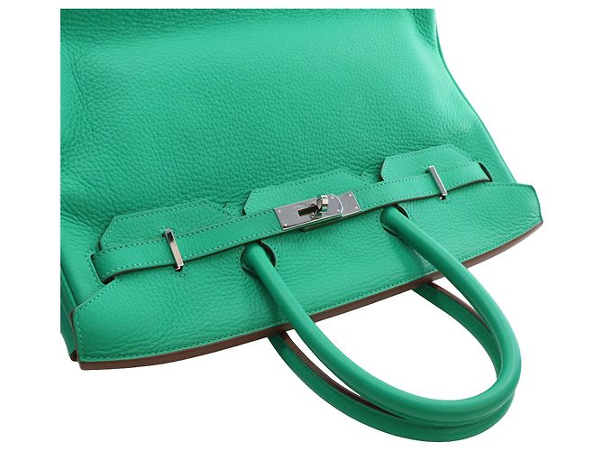 Hermès Green Clemence Birkin Retourne 35 Verde - vista 9