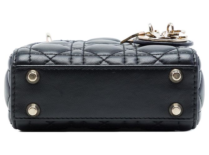Lady Dior in micro agnello cannage nero Dior - vista 3
