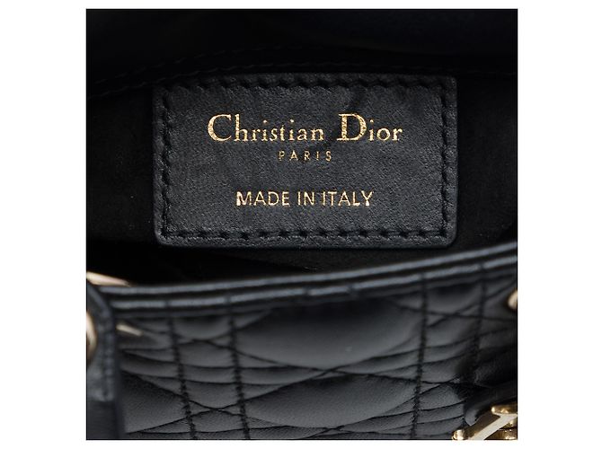 Lady Dior in micro agnello cannage nero Dior - vista 5