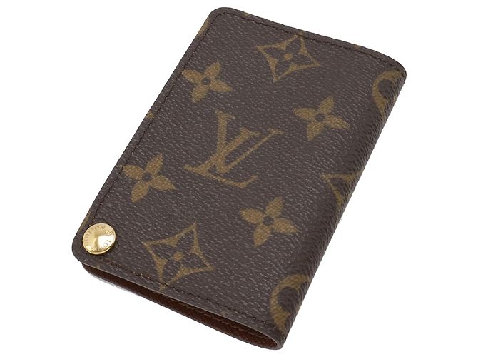 Louis Vuitton Marrone Monogram Porta Carte Credit Pression - vista 2