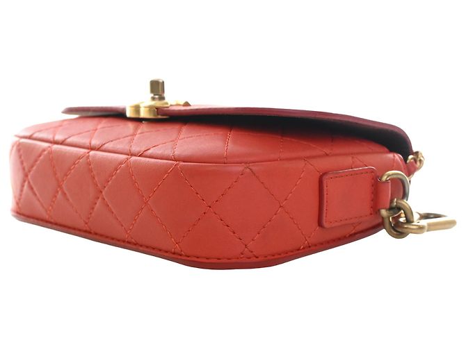 Chanel Rote gesteppte Kalbsleder Multi Pouching Flap und Münzbeutel - Ansicht 11