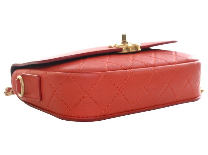 Chanel Rote gesteppte Kalbsleder Multi Pouching Flap und Münzbeutel - Ansicht 12