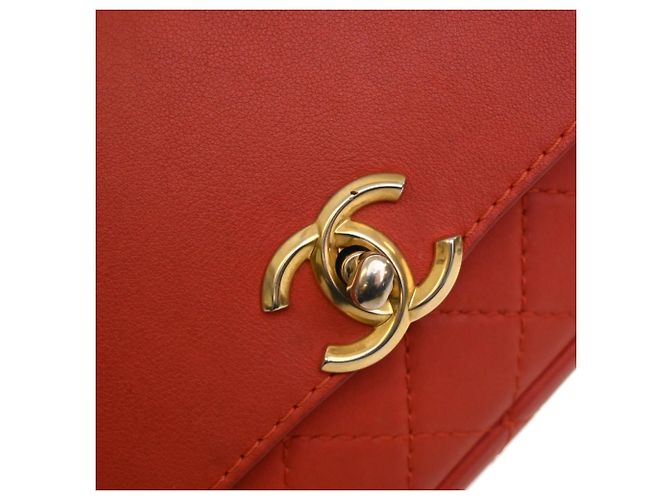 Chanel Rote gesteppte Kalbsleder Multi Pouching Flap und Münzbeutel - Ansicht 5