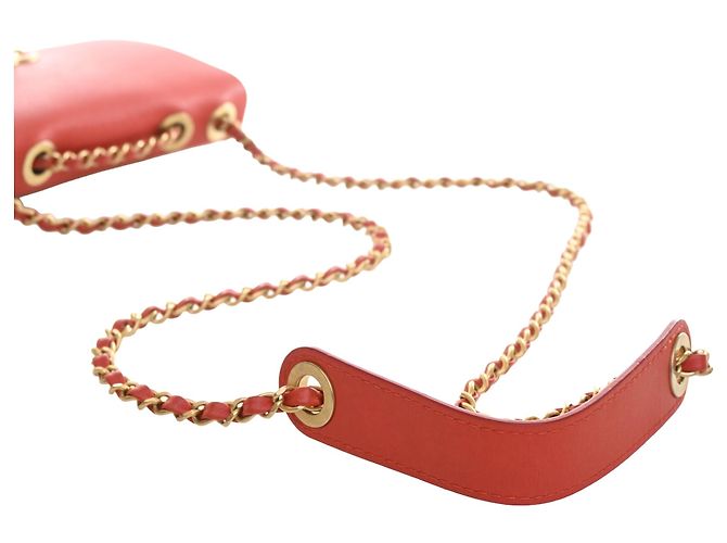 Chanel Rote gesteppte Kalbsleder Multi Pouching Flap und Münzbeutel - Ansicht 8