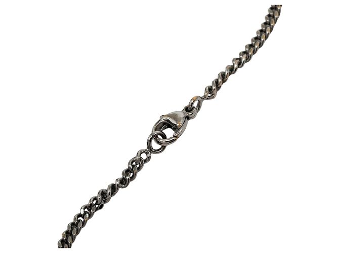 Collana con pendente Chanel Silver CC in ottone e strass Argento - vista 4