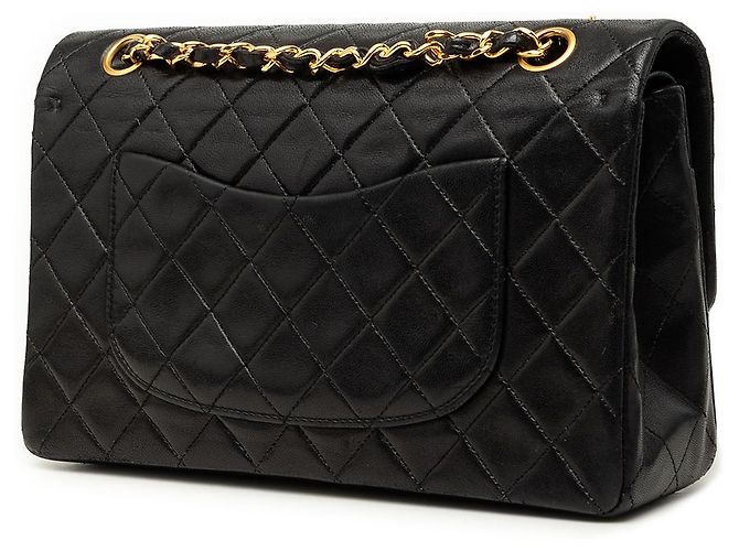 Chanel Black Medium Classic Lambskin Double Flap Nero - vista 2