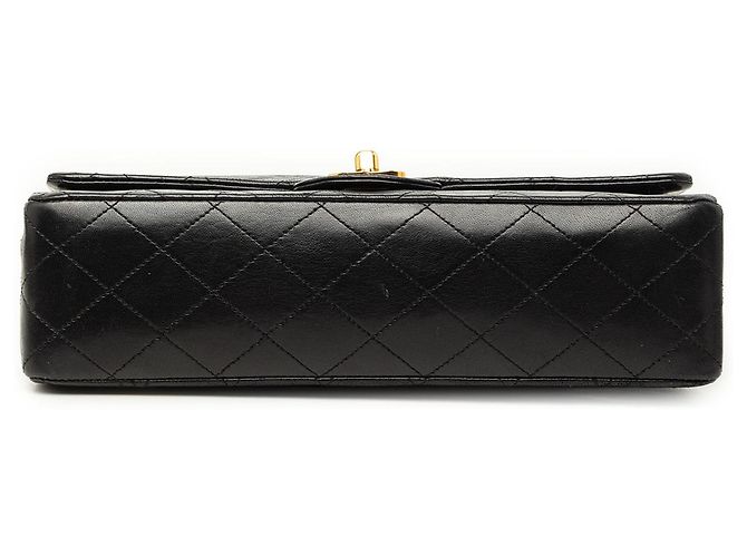 Chanel Black Medium Classic Lambskin Double Flap Nero - vista 3