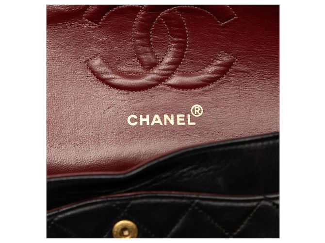 Chanel Black Medium Classic Lambskin Double Flap Nero - vista 5