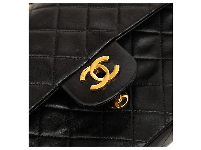 Chanel Black Medium Classic Lambskin Double Flap Nero - vista 6