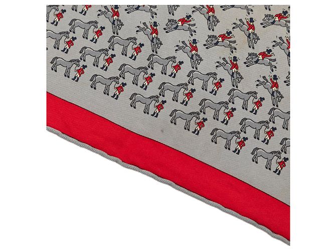 Hermès Seidentuch Gray Rodeo 40 Braun - Ansicht 7
