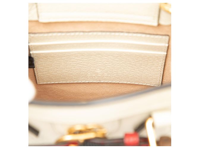 Bolsa Gucci Diana Mini em couro de bezerro branco com alça de bambu Cru - vista 5