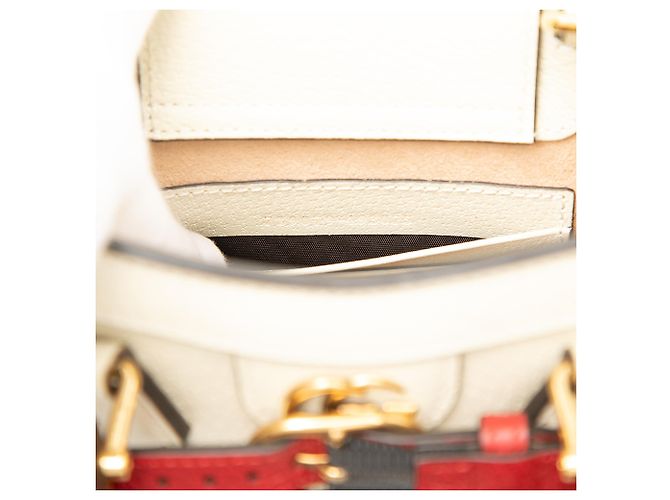 Bolsa Gucci Diana Mini em couro de bezerro branco com alça de bambu Cru - vista 6