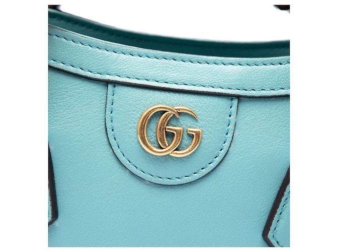 Bolsa Diana Mini em couro de bezerro azul com alça de bambu Gucci Azul claro - vista 5