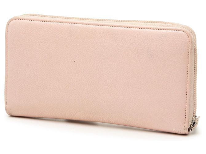 Cartera larga con cremallera Chanel Pink CC Caviar Rosa - vista 2