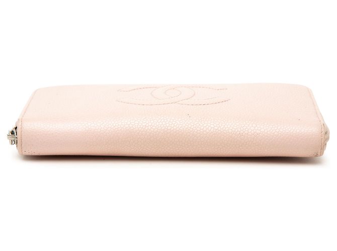 Cartera larga con cremallera Chanel Pink CC Caviar Rosa - vista 3