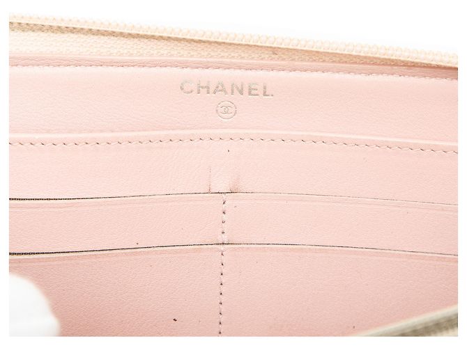 Cartera larga con cremallera Chanel Pink CC Caviar Rosa - vista 5