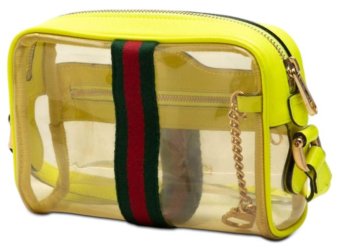 Bolso bandolera Gucci Yellow Mini PVC Web Ophidia Amarillo - vista 2