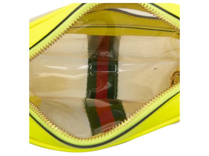 Bolso bandolera Gucci Yellow Mini PVC Web Ophidia Amarillo - vista 4