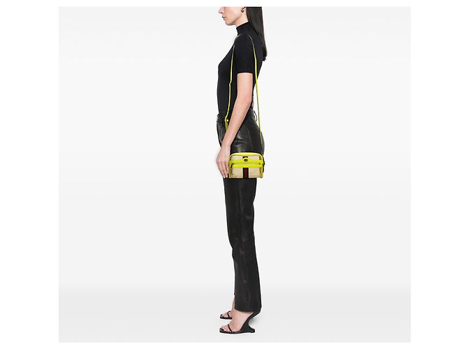 Bolso bandolera Gucci Yellow Mini PVC Web Ophidia Amarillo - vista 6