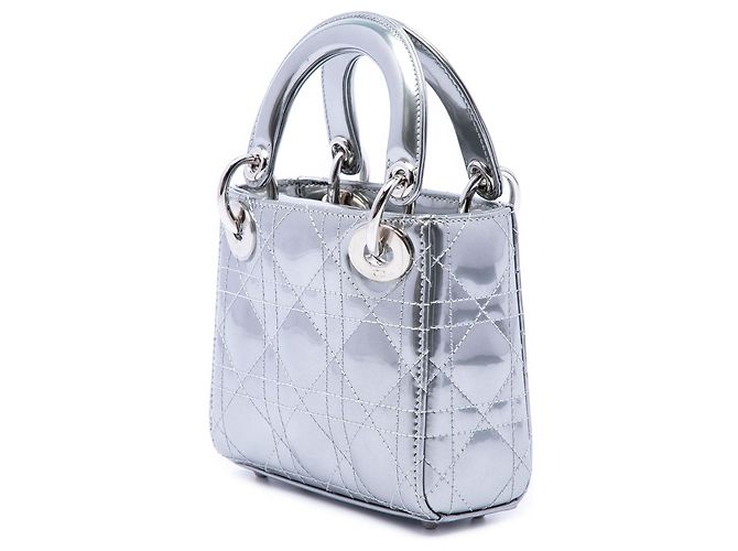 Dior Silver Micro Metallizzato Vernice Cannage Bear Lady Dior Argento - vista 2