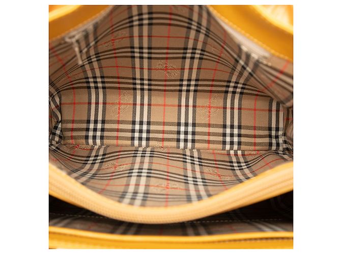 Borsa a mano in pelle gialla Burberry Giallo Senape - vista 4
