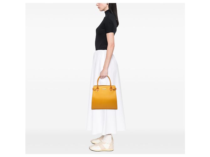 Borsa a mano in pelle gialla Burberry Giallo Senape - vista 6