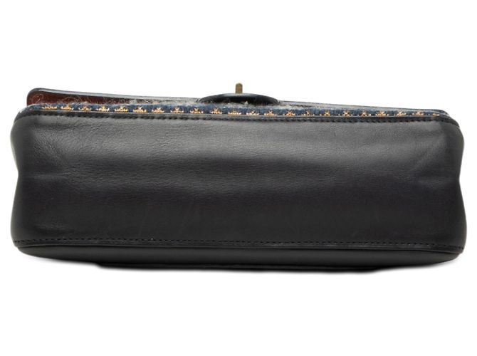 Chanel Black Smooth Calfskin and Knit Reissue 2.55 Medallion Nude Double Flap 226 Nero - Ansicht 3