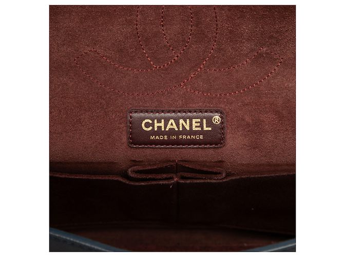 Chanel Black Smooth Calfskin and Knit Reissue 2.55 Medallion Nude Double Flap 226 Nero - Ansicht 5