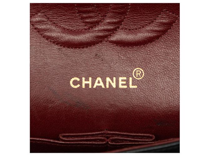 Chanel Black Medium Classic Lambskin Double Flap Noir - vue 5