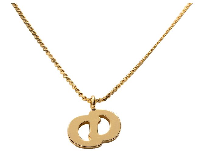 Collana con pendente Dior Gold con logo CD e strass placcato oro D'oro - vista 2