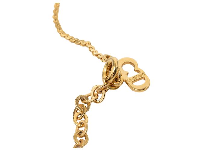 Collana con pendente Dior Gold con logo CD e strass placcato oro D'oro - vista 4