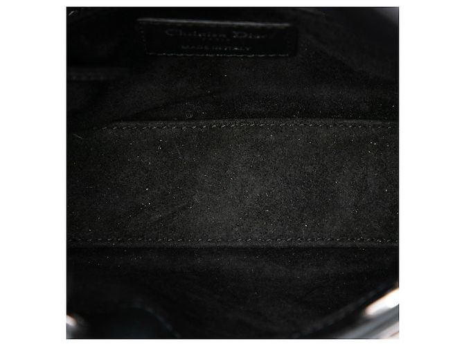 Lady Dior in pelle di vitello nero con ricami di trifogli mini - vista 4