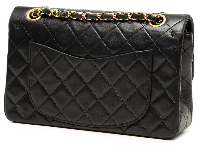 Chanel Black Small Classic Lambskin Double Flap Nero - vista 2
