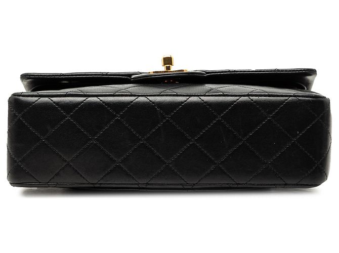 Chanel Black Small Classic Lambskin Double Flap Nero - vista 3