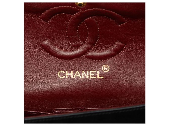 Chanel Black Small Classic Lambskin Double Flap Nero - vista 5