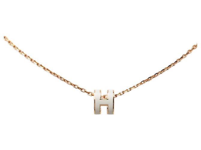 Pendente Mini Pop H in smalto rosa oro rosa Hermès - vista 2