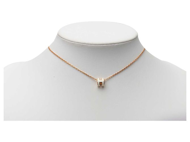 Pendente Mini Pop H in smalto rosa oro rosa Hermès - vista 5