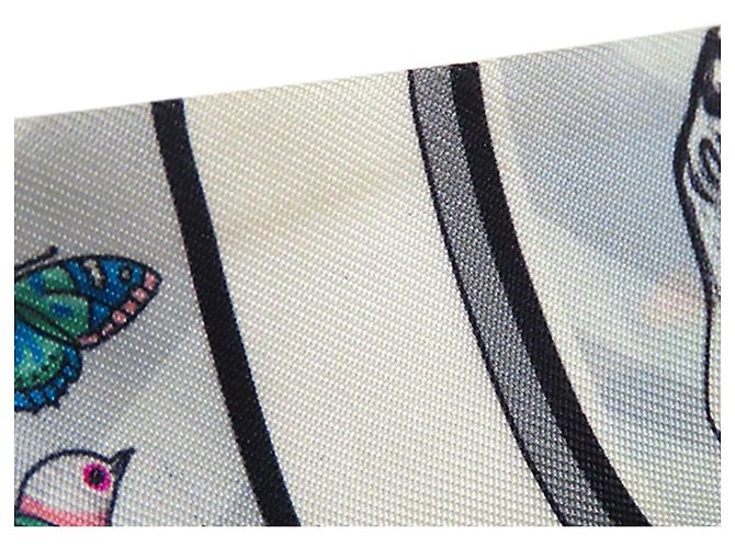 Hermès White Hermes Story Seidentuch Twilly - Ansicht 4
