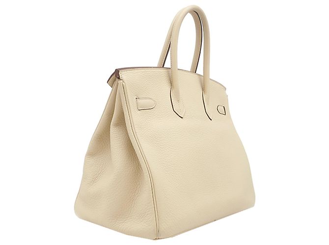 Hermès Brown Clemence Birkin Retourne 35 Marrom Bege - vista 2