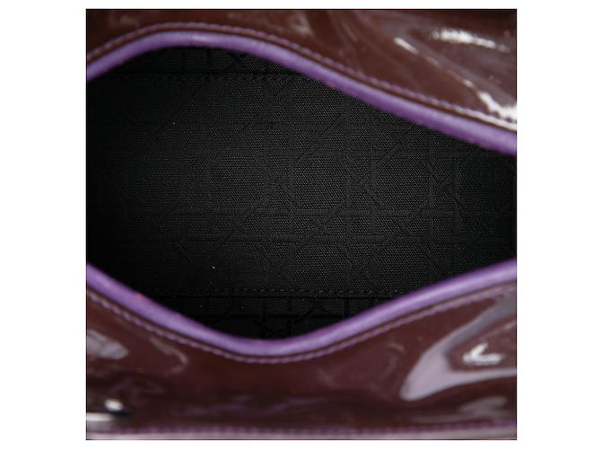 Dior Purple Medium Patent Cannage Lady Dior - view 4