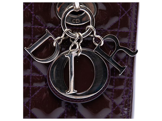 Dior Purple Medium Patent Cannage Lady Dior - view 5