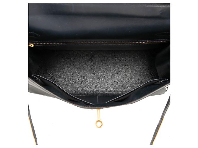 Hermès Blue Box Calf Kelly Retourne 32 Blu navy - vista 4