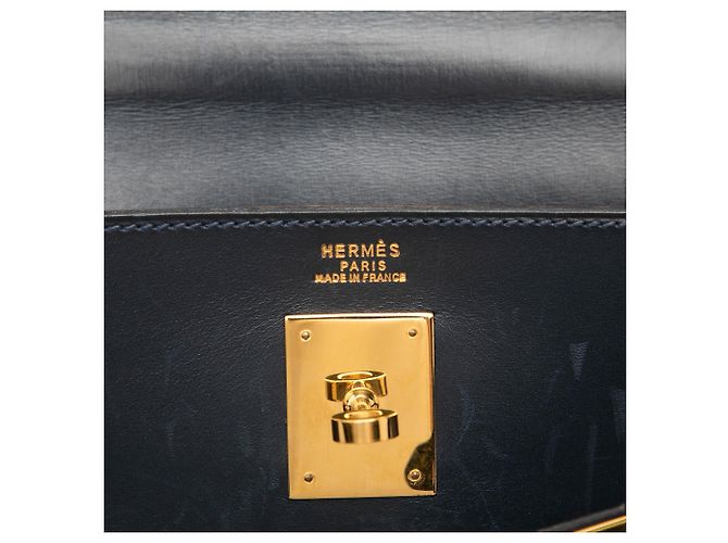Hermès Blue Box Calf Kelly Retourne 32 Blu navy - vista 5
