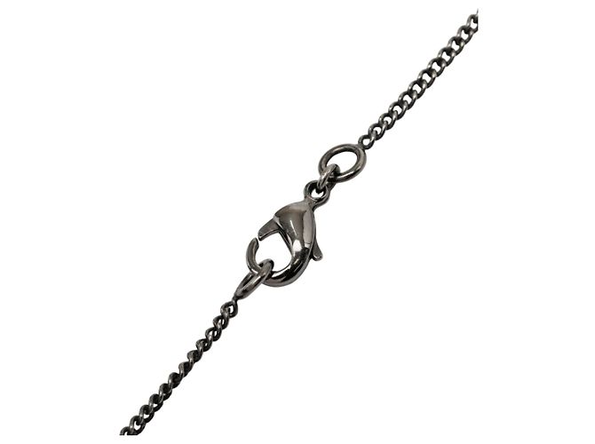 Collana con pendente Chanel Black CC placcato rutenio Nero - vista 4