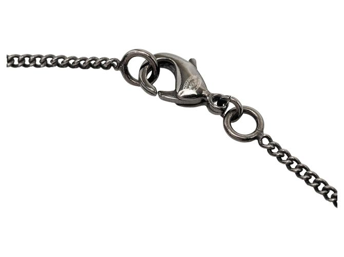 Collana con pendente Chanel Black CC placcato rutenio Nero - vista 5