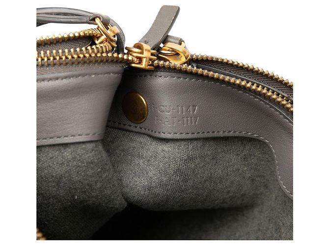 Céline Celine Trio Crossbody en piel de cordero gris Large Castaño - vista 6