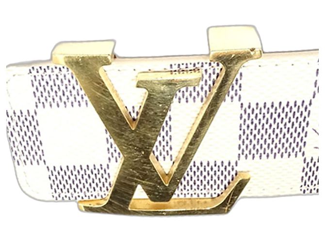 Cintura Louis Vuitton Damier Azur White Initiales Bianco - vista 6