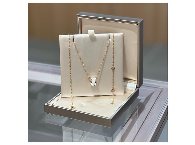Collar Bulgari B.zero1 Classic Blanco Dorado - vista 2